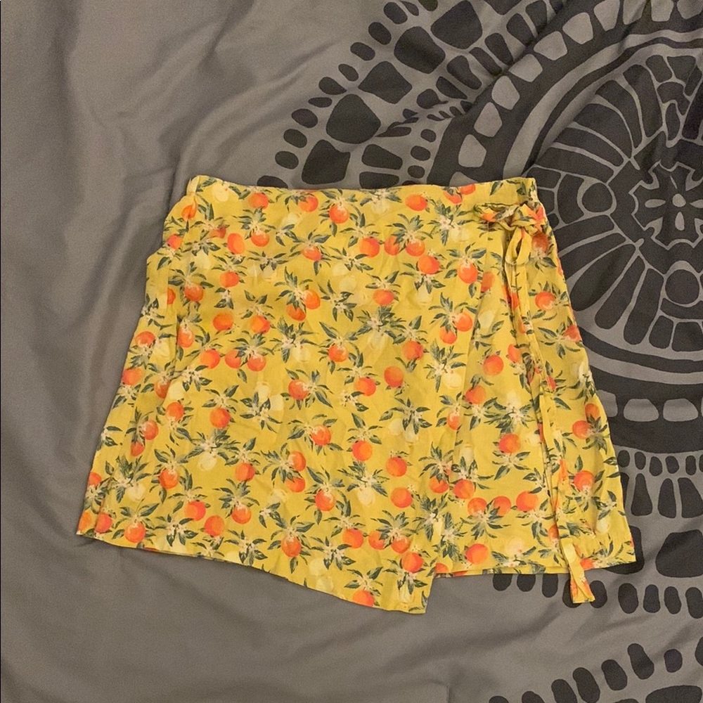 Floral Yellow Wrap Skirt